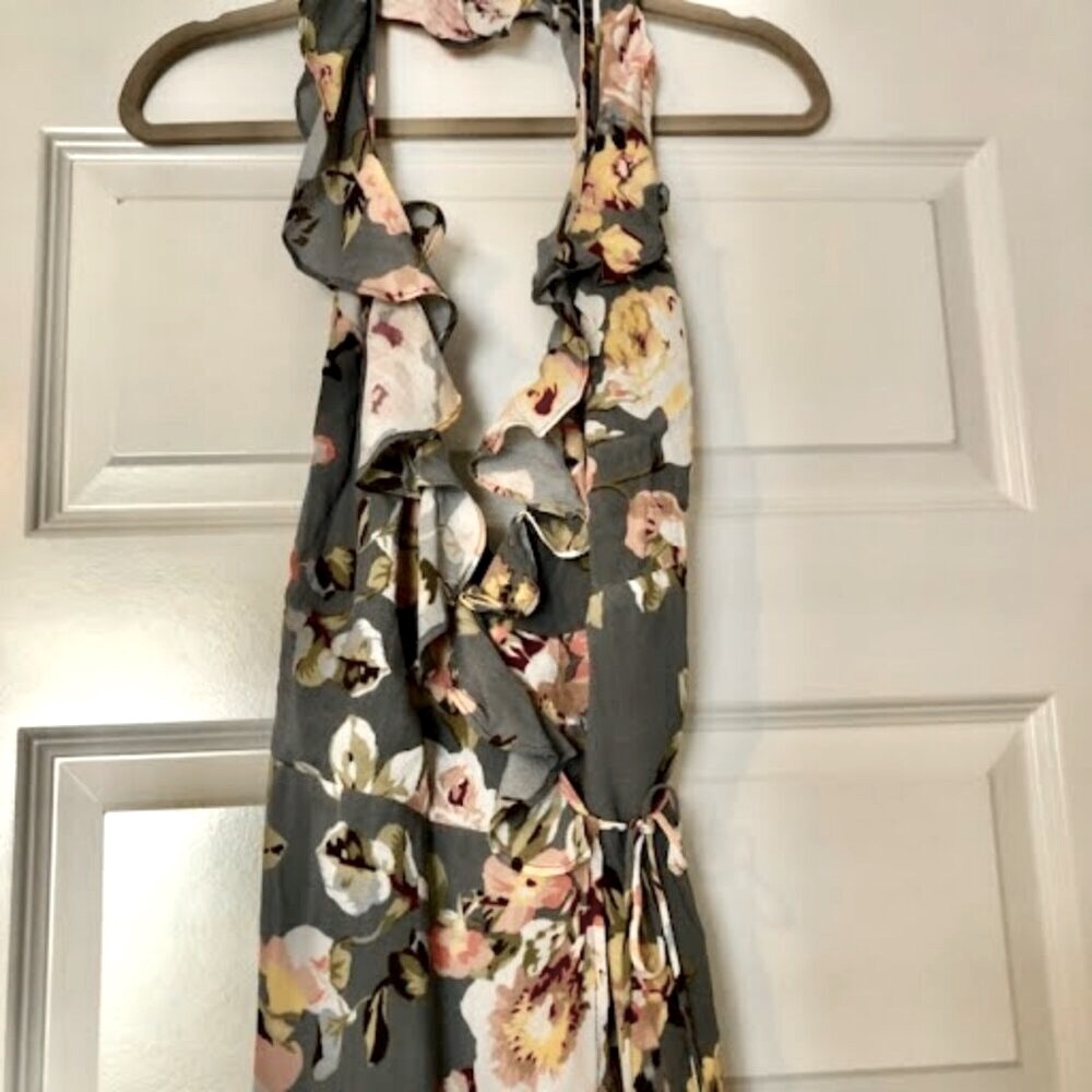 NWT REVOLVE x PRIVACY PLEASE Fillmore Grey Pink Sleeveless Wrap Maxi Sun Dress S - Picture 5 of 7
